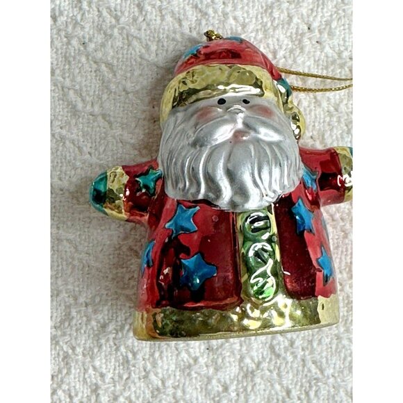 Christmas Tree Santa Claus Ornaments with Hangers 8 ea Small 3" Holiday Jolly - Picture 10 of 12